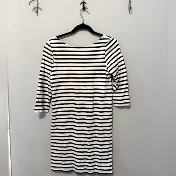 Amour Vert Striped Dress with Buttons (Back) - Picture 1 of 5